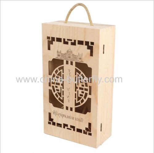 Hollow Wood Wine Box 2 Bottles