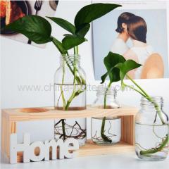 Wooden Shelf For Hydroponics Glassware