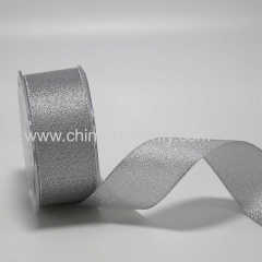 Gold/Silver Textured Weave Metallic Ribbon