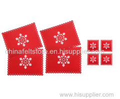 Cheap wholesale eco-friendly christmas felt coaster