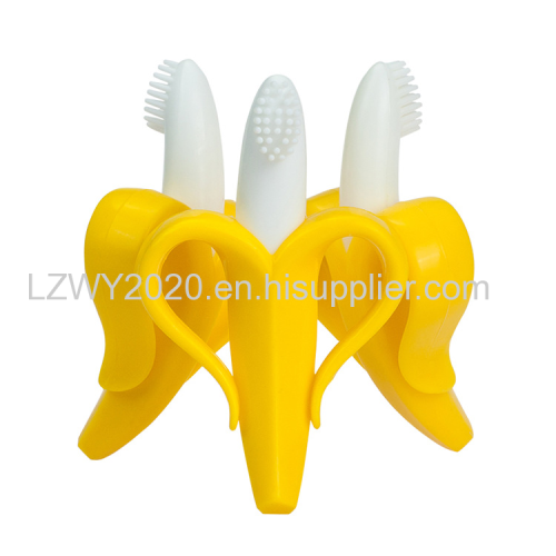 Wholesale Banana Infant Silicone Training Toothbrush and Teether