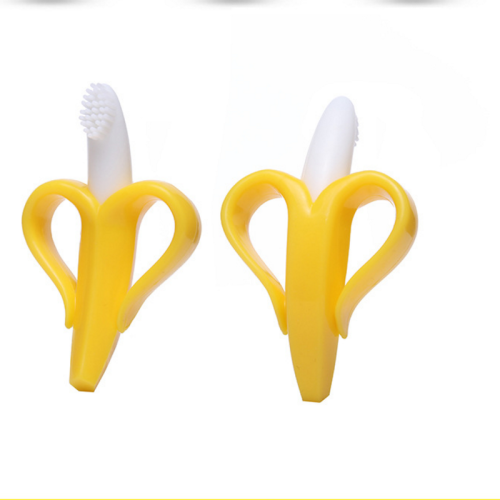  Wholesale Banana Infant Silicone Training Toothbrush and Teether