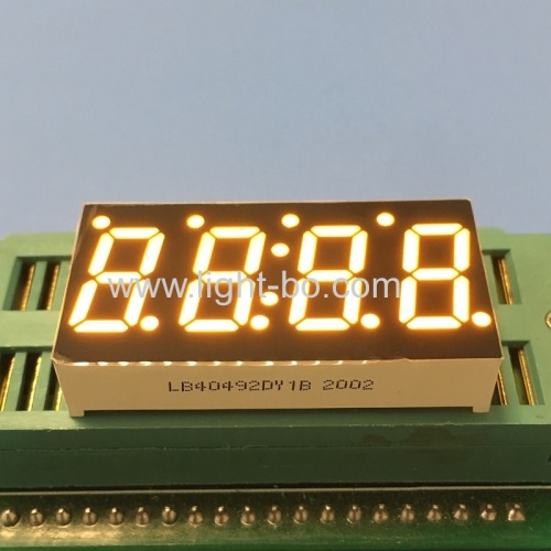 ultra brilhante amarelo cátodo comum 4 dígitos 7 segmento display led para indicador de temperatura temperatura