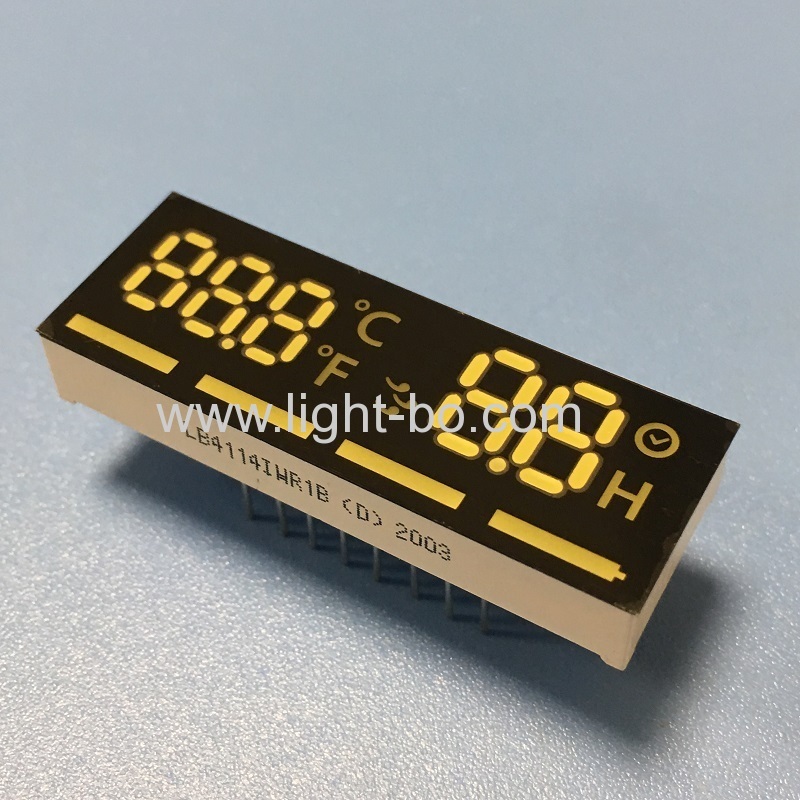 Customized ultra white / Red 7 Segment LED Display common anode for temperature /timer indicator