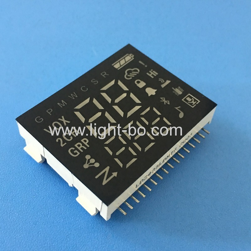 ultrablaues kundenspezifisches 7-Segment-LED-Anzeigemodul mit gemeinsamer Kathode für tragbares Funkgerät