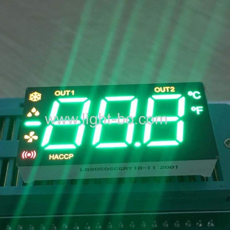 Personalizado multicor 3 dígitos 7 segmentos led display ânodo comum para painel de controle de geladeira