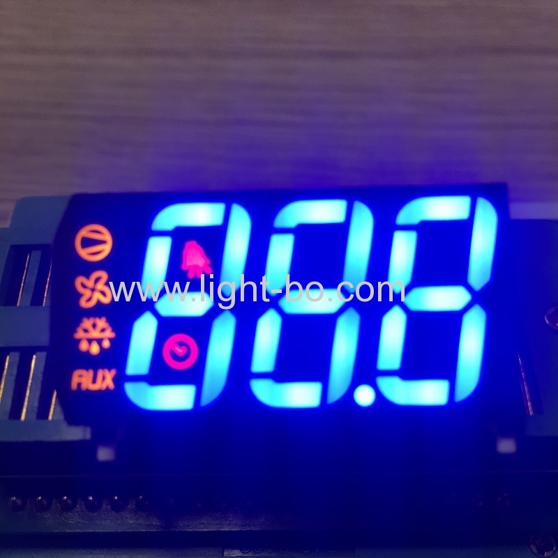 Multicolour common anode Three Digits 7 Segment LED Display for Refrigerator temperature Indicator