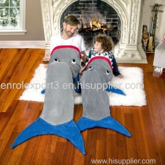 Mermaid Tail shark Blanket Kids Adults Plush Soft Flannel Fleece All Seasons Sleeping Blanket Fish Scale Design blankets
