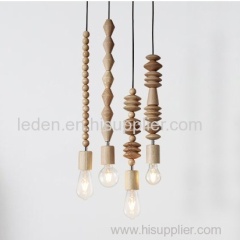 Wood Bead Pendant Lamp