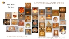 Home Decor Wooden Bead Chandelier Hanging Lamp Wood Pendant Light Modern