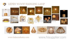 Home Decor Wooden Bead Chandelier Hanging Lamp Wood Pendant Light Modern