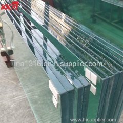 19mm+19mm clear tempered SGP laminated glass for bridges and glass rib