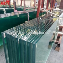 19mm+19mm clear tempered SGP laminated glass for bridges and glass rib
