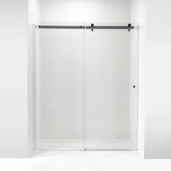 Frameless commercial hotel 10mm clear tempered glass sliding shower door