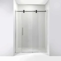 Frameless commercial hotel 10mm clear tempered glass sliding shower door