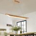 Office Linear Wooden Pendant Hanging Light Natural Material Wood Light Pendant