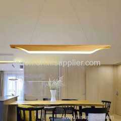 Office Linear Wooden Pendant Hanging Light Natural Material Wood Light Pendant
