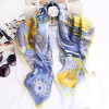 High quality print 90cm square silk bandana lady 100% mulberry silk scarf