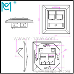 MC CAT 6A Class EA Network Outlet Germany wall plate 80*80