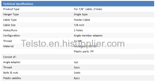 Feeder cable clamp 78 2 holes, singe type, 304 Stainless Steel