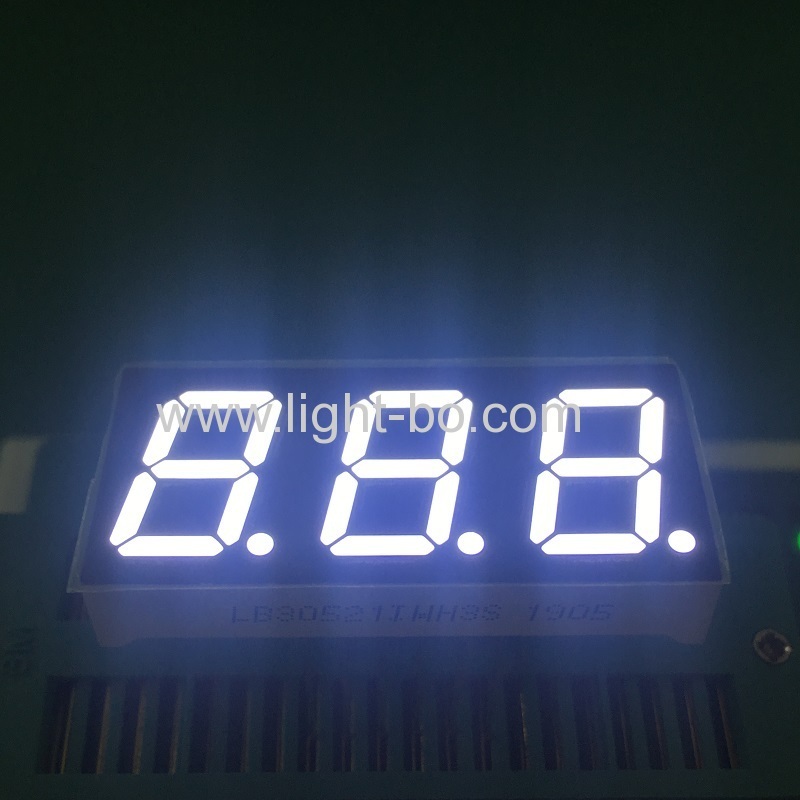 anodo comune con display a led a 7 segmenti a 3 cifre da 0,52" ultra bianco con pin lunghi 20 mm