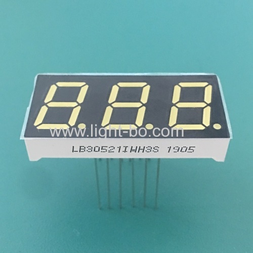 Ultra white 0.52 3 Digit 7 Segment led display common anode with 20mm LONG pins