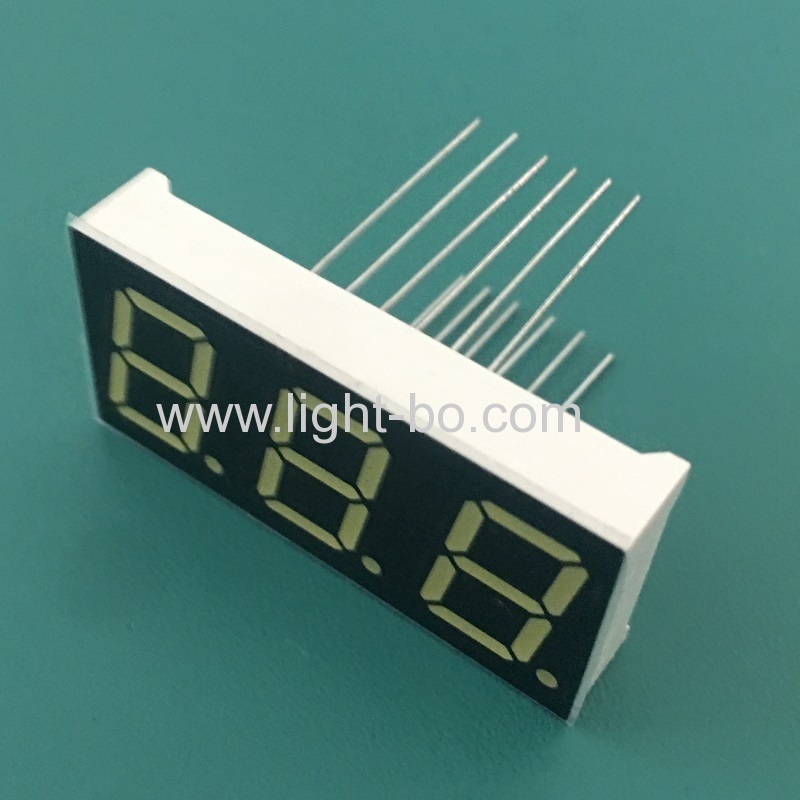 ultra beyaz 0.52" 3 haneli 7 segment led ekran ortak anot 20mm uzunluğunda pinler