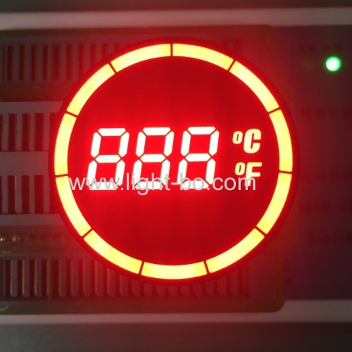 Customized ultra red round shape 7 segment LED display for Temperature Controller