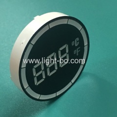 Customized ultra red round shape 7 segment LED display for Temperature Controller