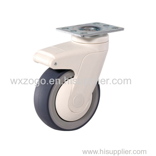 57series single piece full plastic medical caster wheel with brake