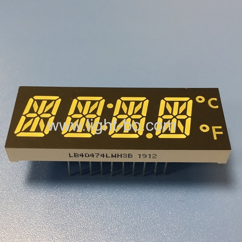 Branco ultra brilhante personalizado 12mm 4 dígitos 14 segmento display led para forno timer