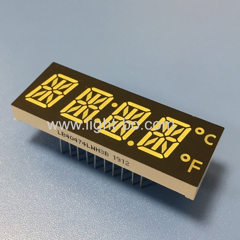 Customized ultra bright white 12mm 4 Digit 14 Segment LED Display for oven timer