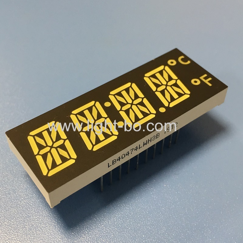 Branco ultra brilhante personalizado 12mm 4 dígitos 14 segmento display led para forno timer