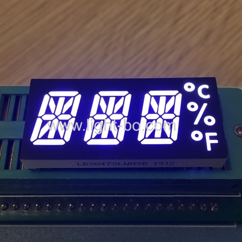 Ultra branco personalizado 3 dígitos display alfanumérico led cátodo comum para controlador de temperatura