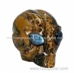 ocean jasper alien skull head with labradorite eye