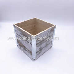 Wood Planter Box White Finish