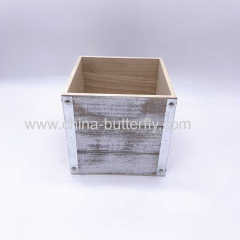 Wood Planter Box White Finish