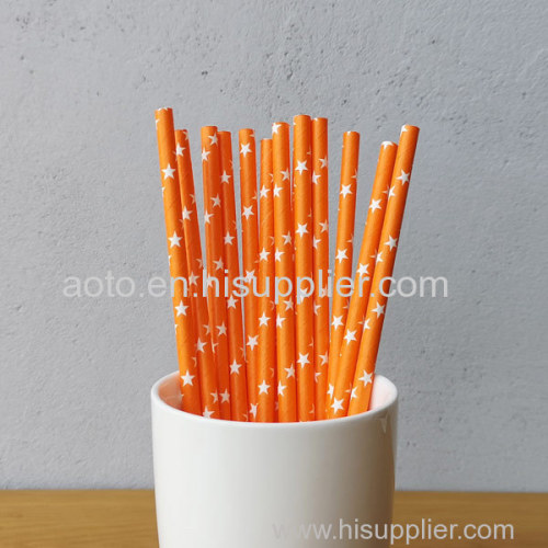 Blue Big Striped Drinking Paper Straws