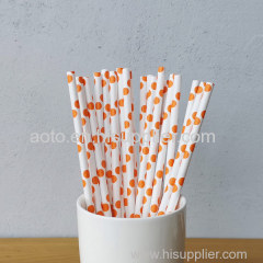 Custom Orange Paper Straws