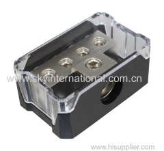 Power Distribution Block 1x0Ga In 4x4Ga Out Nickel Plated