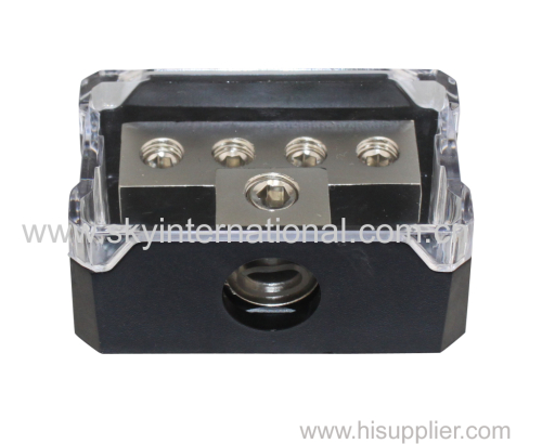 Power Distribution Block 1x0Ga In 4x4Ga Out Nickel Plated