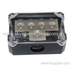 Power Distribution Block 1x0Ga In 4x4Ga Out Nickel Plated