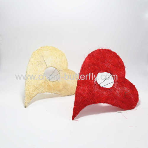 Posy Holder Bouquet Heart Artificial Sisal 12" (30cm)