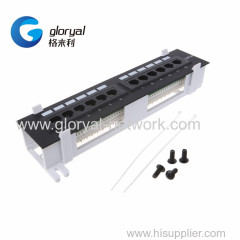 12 Port 10 inch CAT6 or CAT5E Patch Panel RJ45 Networking Wall Mount Rack Mount Bracket