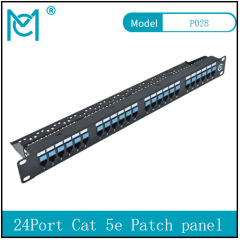 Modular Patch Panel Unshielded 24-Port Blank 1U Rack Mount Black Color