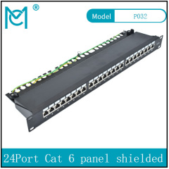 Modular Patch Panel shielded 24-Port Blank 1U Rack Mount Black Color Cat6