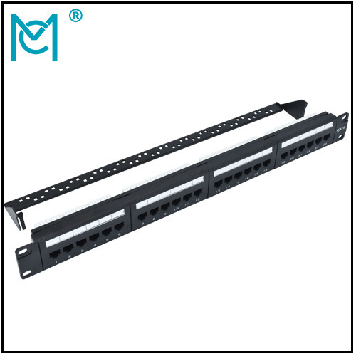 Modular Patch Panel Unshielded 24-Port Blank 1U Rack Mount Black Color 24Port Cat 6