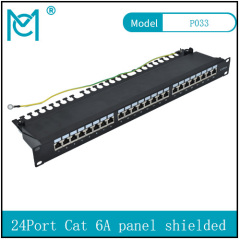 Modular Patch Panel shielded 24-Port Blank 1U Rack Mount Black Color 24 Port Cat 6 A