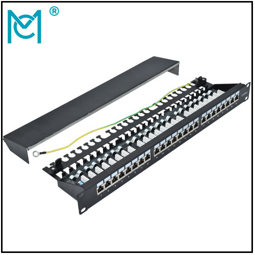 Modular Patch Panel shielded 24-Port Blank 1U Rack Mount Black Color 24 Port Cat 6 A