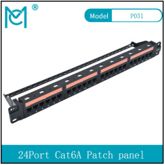 Modular Patch Panel Unshielded 24-Port Blank 1U Rack Mount Black Color Cat6A Patch panel